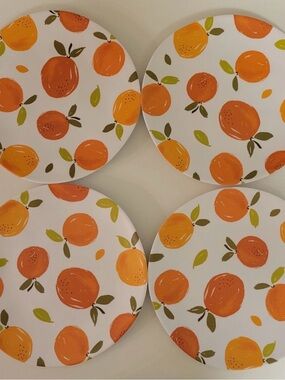 Hobby Lobby Spring Shop Orange Melamine 8” Salad Plates Set Of 4 Summer Oranges